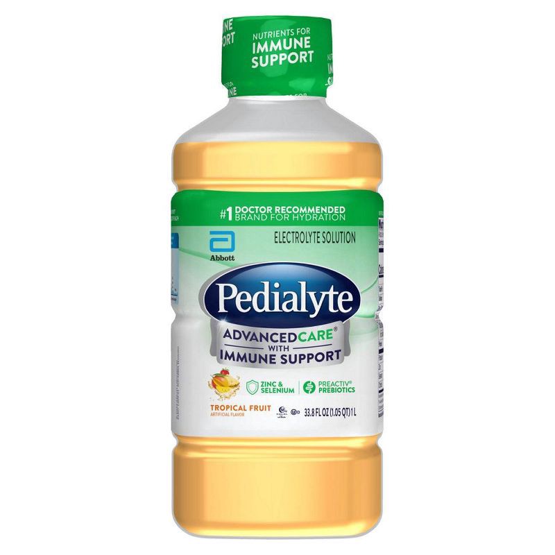 slide 1 of 9, Pedialyte Advanced Care Electrolyte Solution Hydration Drink - Tropical Fruit - 33.8 fl oz, 33.8 fl oz