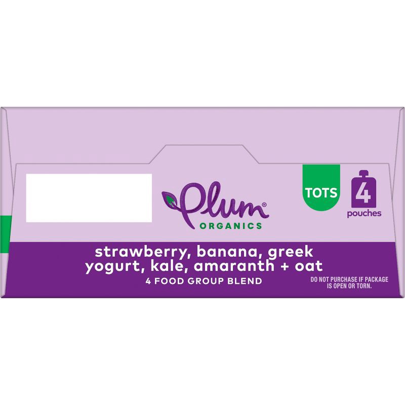 slide 10 of 11, Plum Organics Toddler Food Mighty 4 - Strawberry Banana Greek Yogurt Kale Amaranth Oat - 4oz/4ct, 4 ct; 4 oz