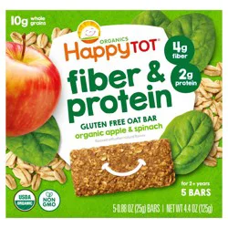Happy Baby HappyTot Fiber & Protein Organic Apples and Spinach Soft-Baked Oat Bar - 5ct/0.88oz Each