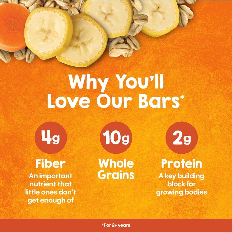 slide 16 of 16, Happy Baby HappyTot Fiber & Protein Organic Bananas and Carrots Soft-Baked Oat Bar - 5ct/0.88oz Each, 5 ct, 0.88 oz