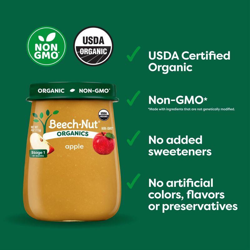 slide 3 of 7, Beech-Nut Non-GMO Organics Apples Baby Food Jar - 4oz, 4 oz