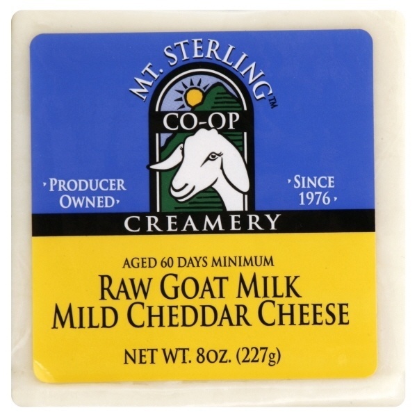 slide 1 of 1, Mt. Sterling Co-op Creamery Raw Goat Milk Mild Cheddar Cheese, 8 oz