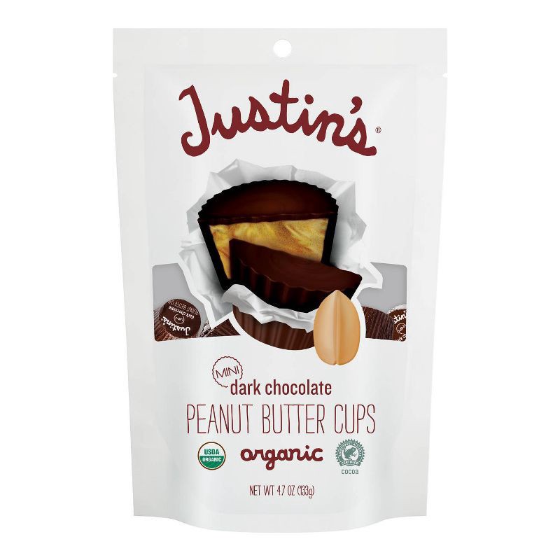 slide 1 of 5, Justin's Dark Chocolate Candy Peanut Butter Cups - 4.7oz, 4.7 oz