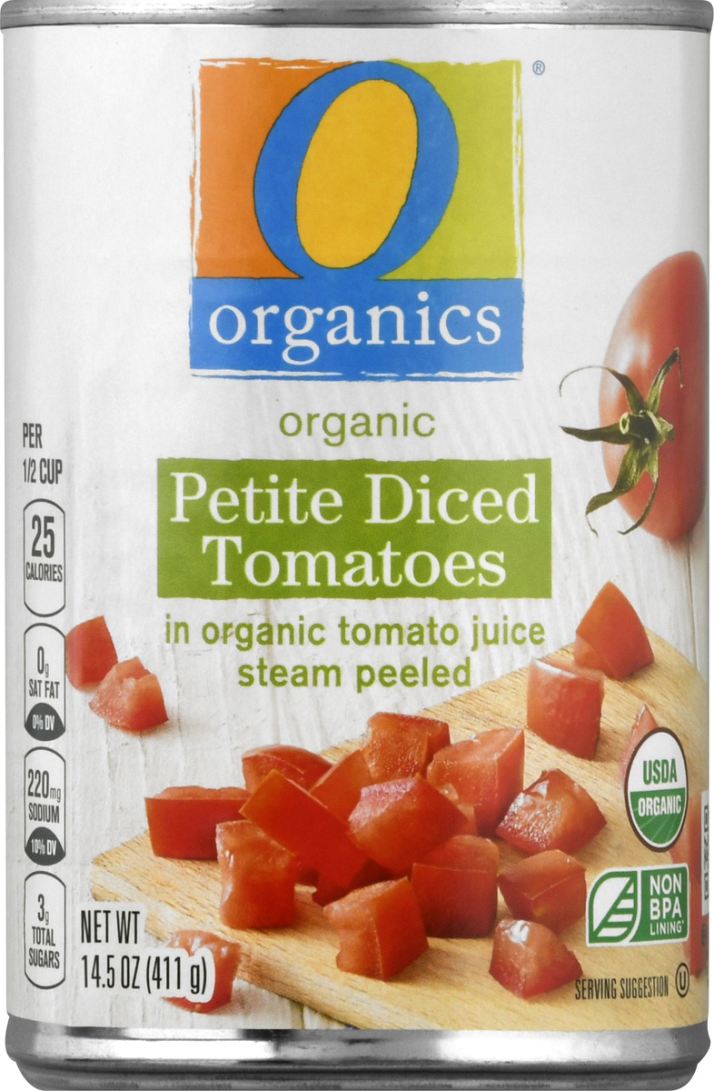 slide 5 of 9, O Organics Organic Petite Diced Tomatoes, 