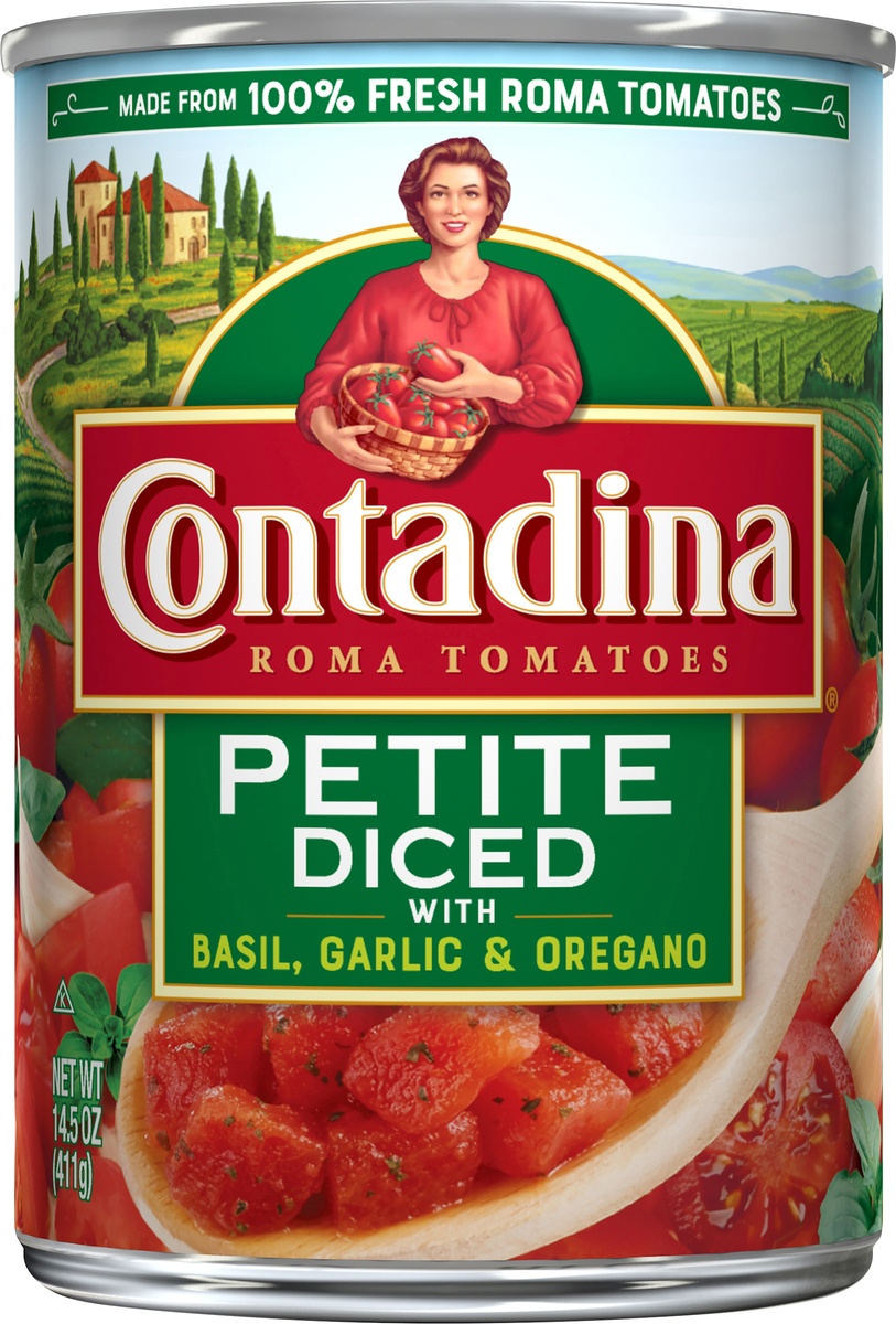 slide 2 of 2, Contadina Petite Diced Tomatoes With Basil Garlic & Oregano, 