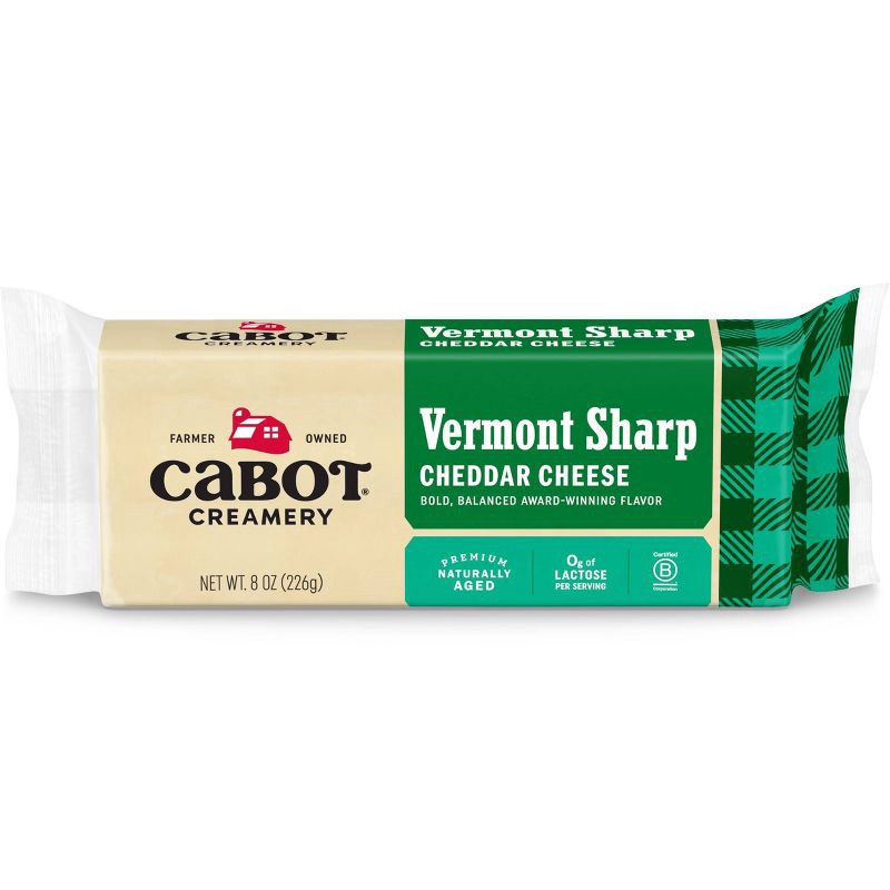 slide 1 of 10, Cabot Creamery Vermont Sharp Cheddar Cheese - 8oz, 8 oz