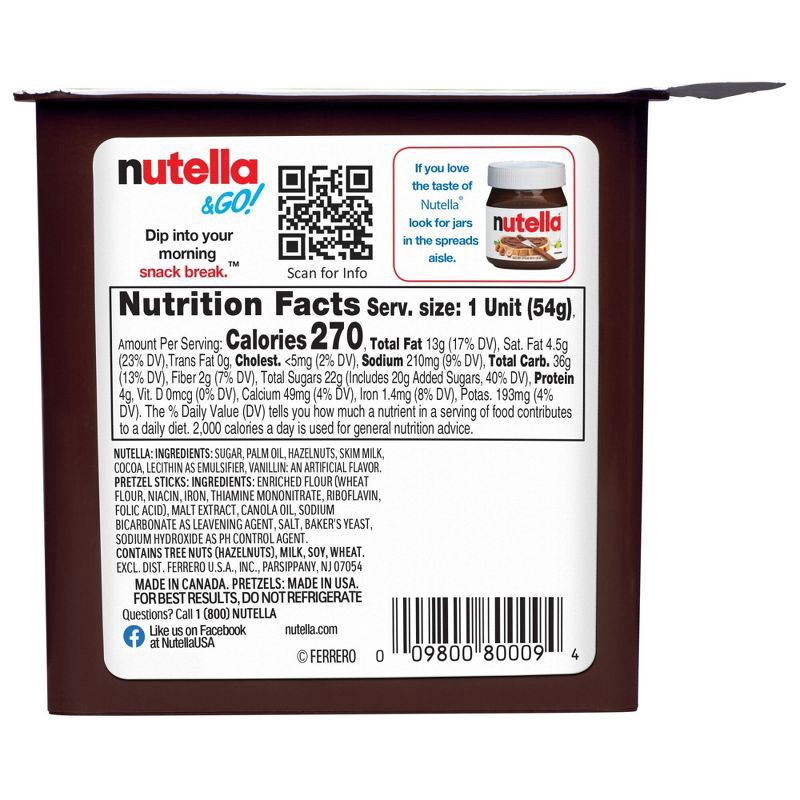 slide 2 of 7, Nutella & Go! Hazelnut Spread & Pretzel Sticks - 1.9oz, 1.9 oz