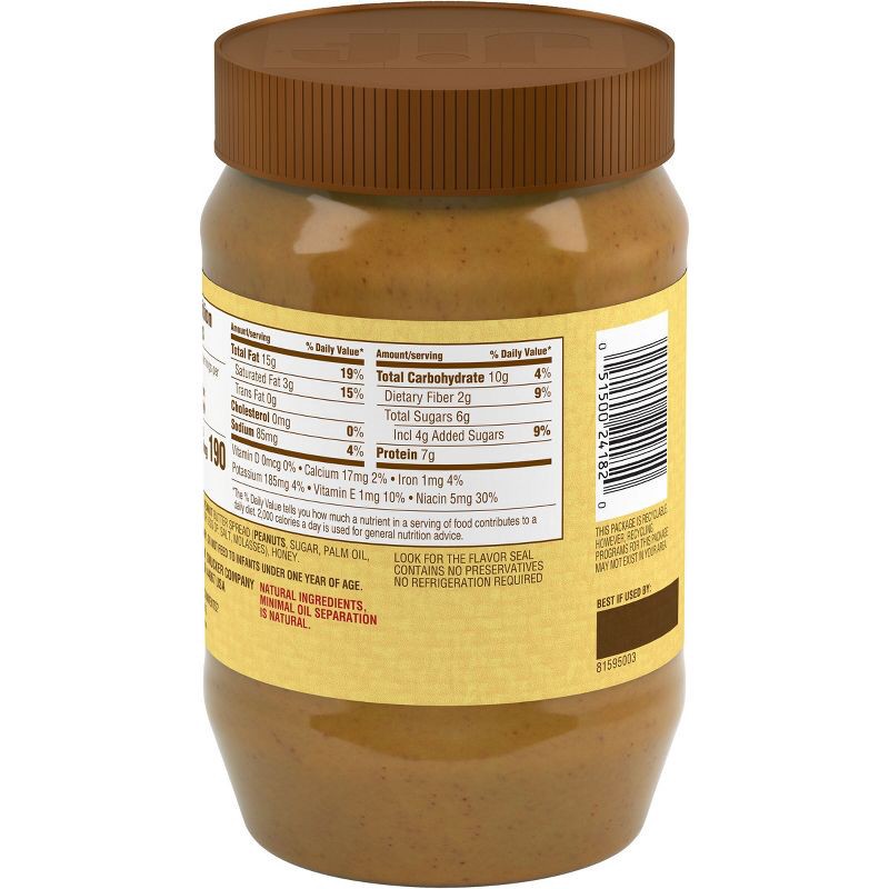 slide 2 of 5, Jif Natural Creamy Peanut Butter Spread and Honey - 40oz, 40 oz