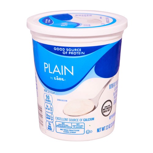 slide 1 of 1, blended nonfat plain yogurt, 32 oz