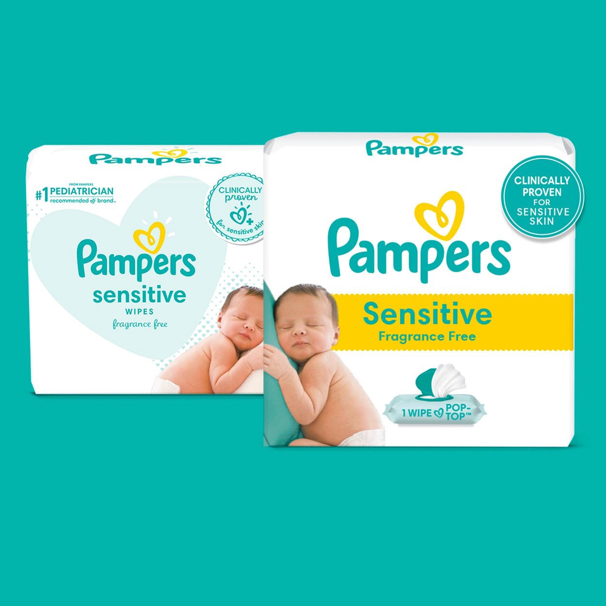 slide 2 of 9, Pampers Sensitive Baby Wipes - 504ct, 504 ct