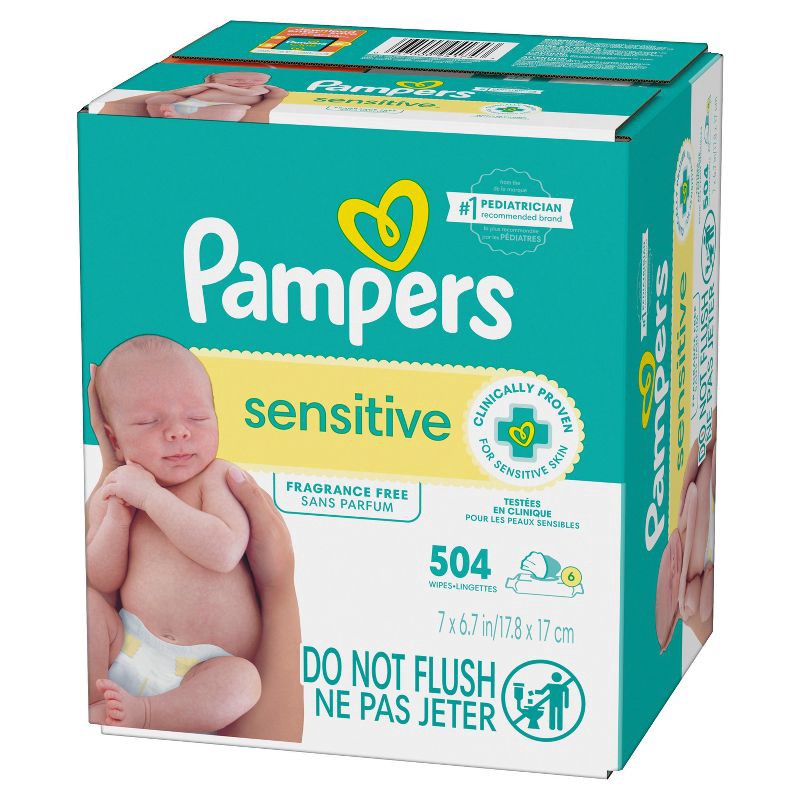 slide 13 of 14, Pampers Sensitive Baby Wipes - 504ct, 504 ct