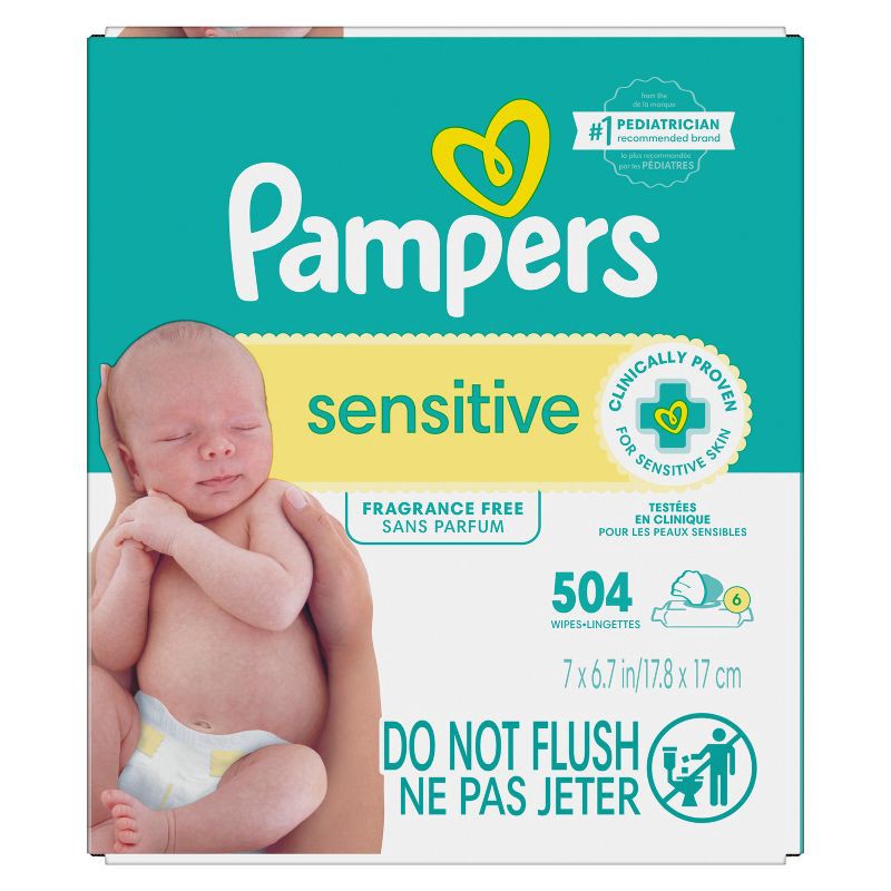 slide 14 of 14, Pampers Sensitive Baby Wipes - 504ct, 504 ct