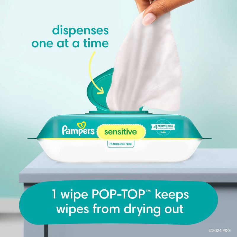 slide 7 of 14, Pampers Sensitive Baby Wipes - 504ct, 504 ct