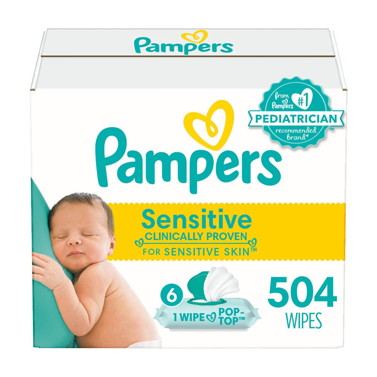 slide 1 of 9, Pampers Sensitive Baby Wipes - 504ct, 504 ct