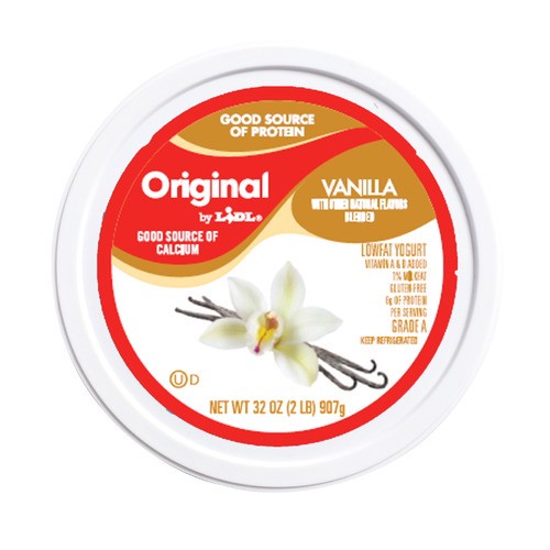 slide 1 of 1, blended lowfat vanilla yogurt, 32 oz