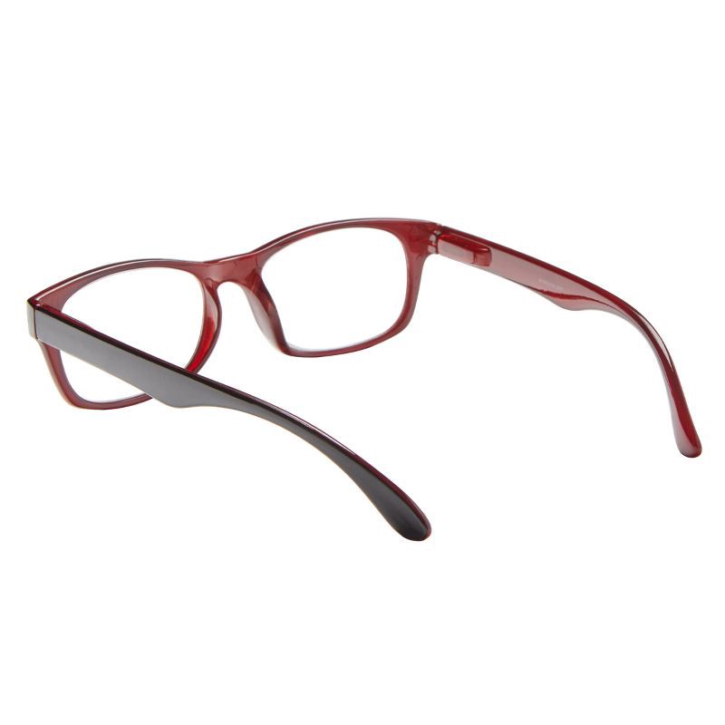 slide 5 of 7, ICU Eyewear Wink Glendale Reading Glasses - Large Black Rectangle - Red Interior +2.00, 1 ct