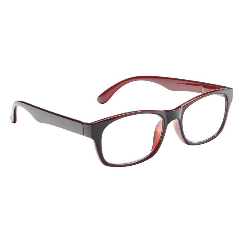 slide 3 of 7, ICU Eyewear Wink Glendale Reading Glasses - Large Black Rectangle - Red Interior +2.50, 1 ct