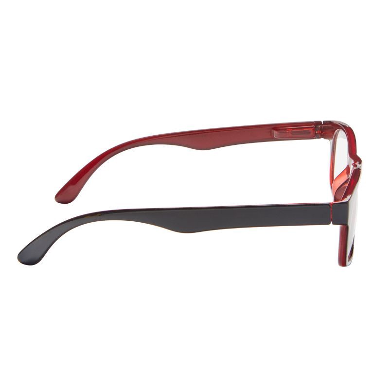 slide 4 of 7, ICU Eyewear Wink Glendale Reading Glasses - Large Black Rectangle - Red Interior +2.50, 1 ct