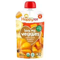 Happy Tot Organics Love My Veggies Stage 4 Organic Squash, Pumpkin & Bananas 4.22 oz Pouch