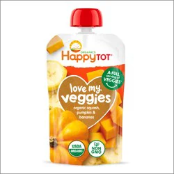Happy Tot Organics Love My Veggies Stage 4 Organic Squash, Pumpkin & Bananas 4.22 oz Pouch