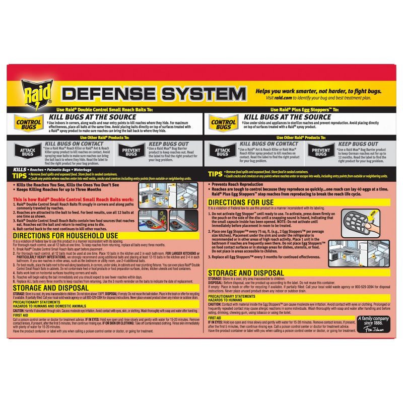 slide 11 of 13, Raid Double Control Indoor Small Roach Killer with Egg Stoppers - 12+3ct, 3 ct