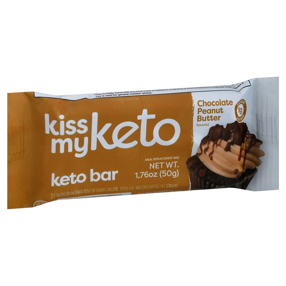 slide 2 of 9, Kiss My Keto Chocolate Peanut Butter Keto Bar 1.76 oz Wrapper, 1.76 oz