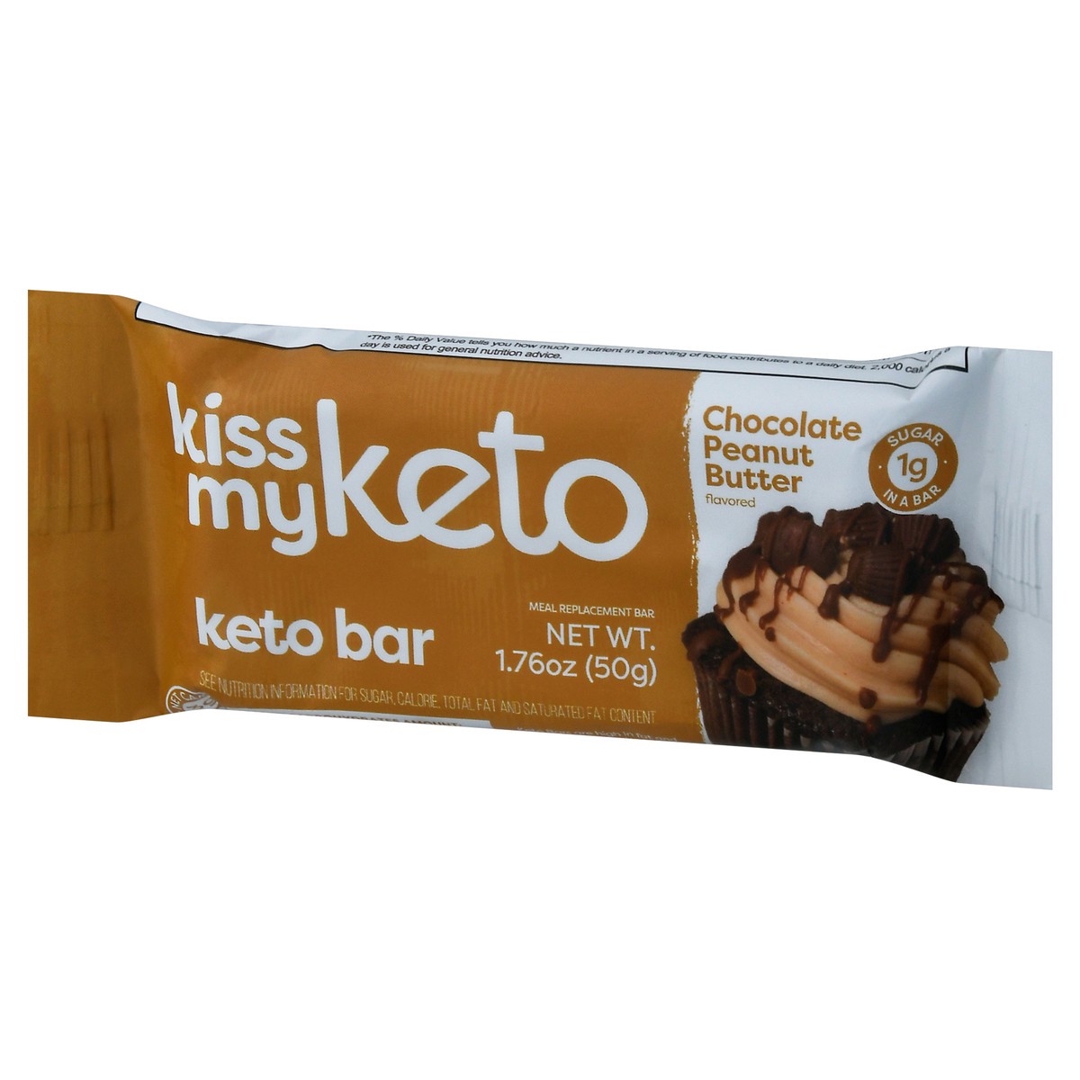 slide 3 of 9, Kiss My Keto Chocolate Peanut Butter Keto Bar 1.76 oz Wrapper, 1.76 oz