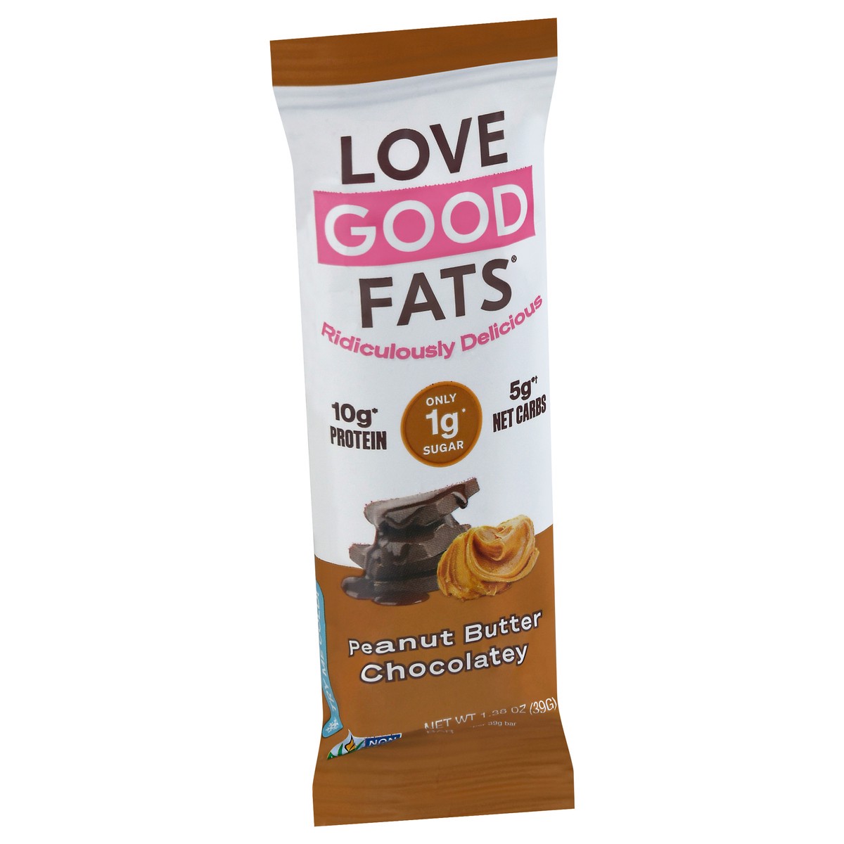 slide 10 of 13, Love Good Fats Peanut Butter Chocolatey Bar 1.38 oz, 1.38 oz