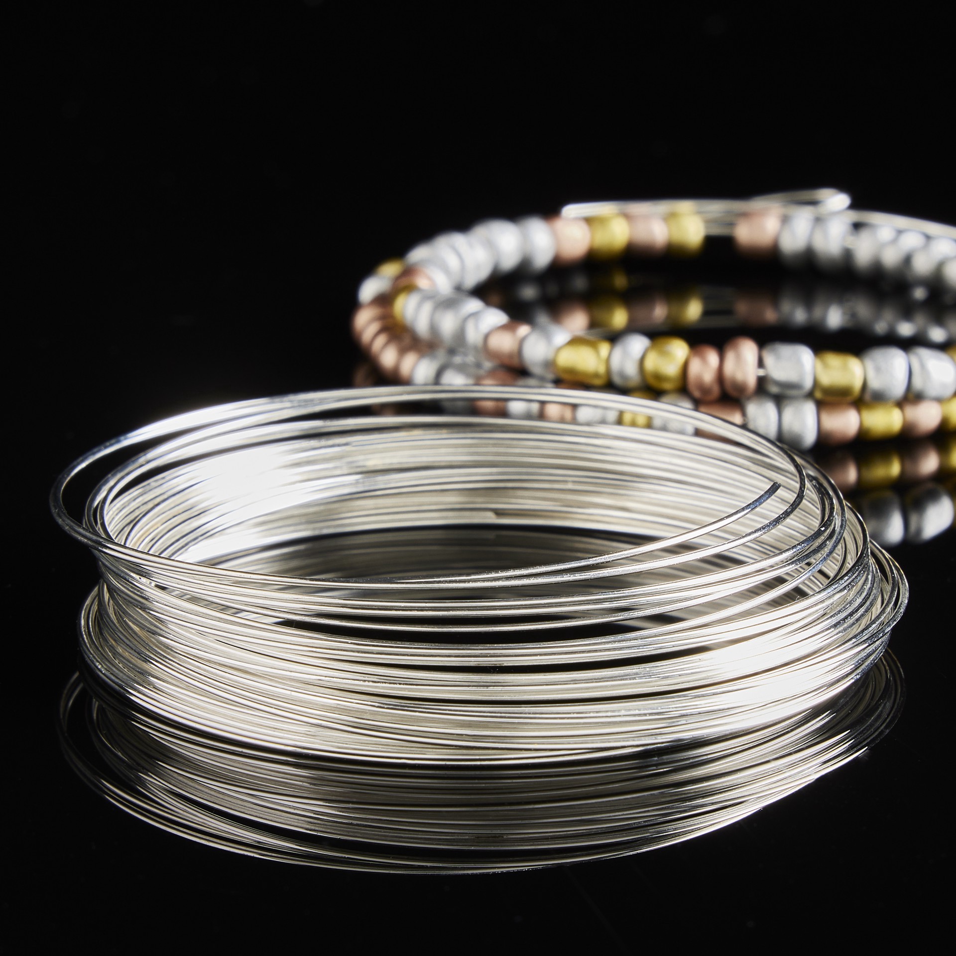 slide 2 of 3, Beadalon Silver-Plated Memory Wire, Large Bracelet, 0.5 oz