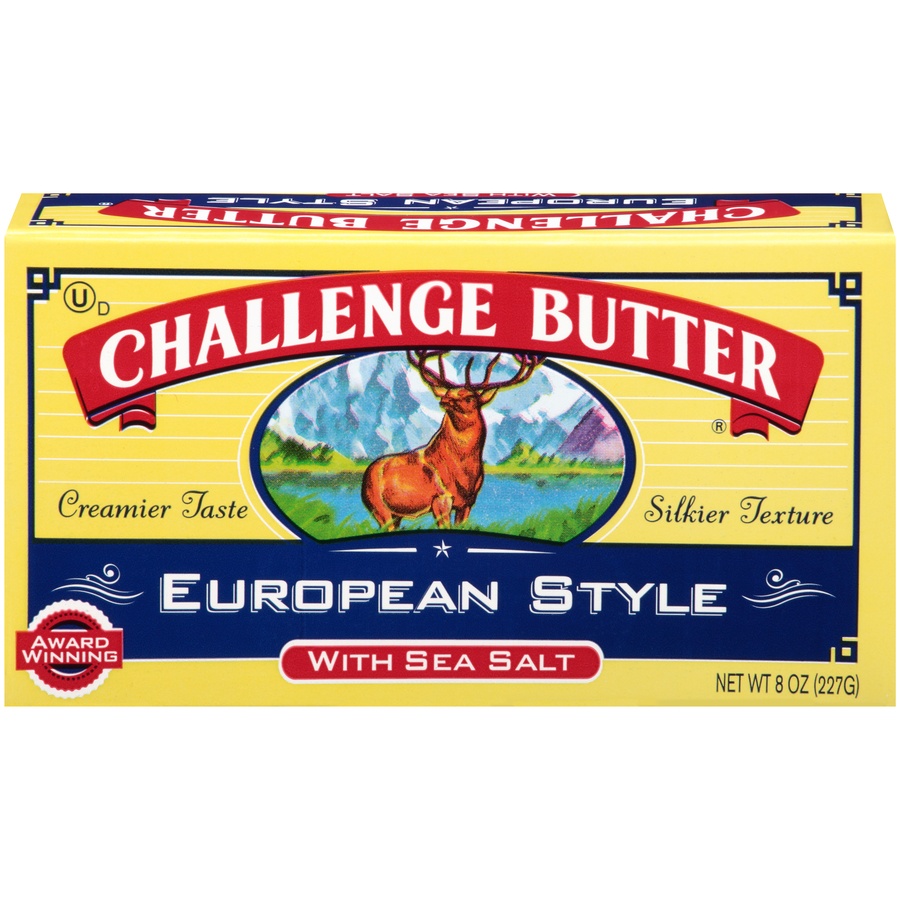 slide 1 of 7, Challenge European Style Sea Salted Butter 2 ea, 8 oz