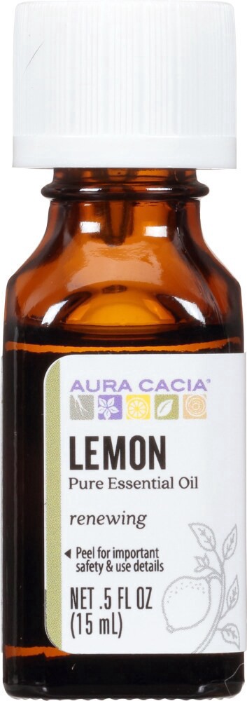 slide 3 of 3, Aura Cacia Lemon Essential Oil, 0.5 oz