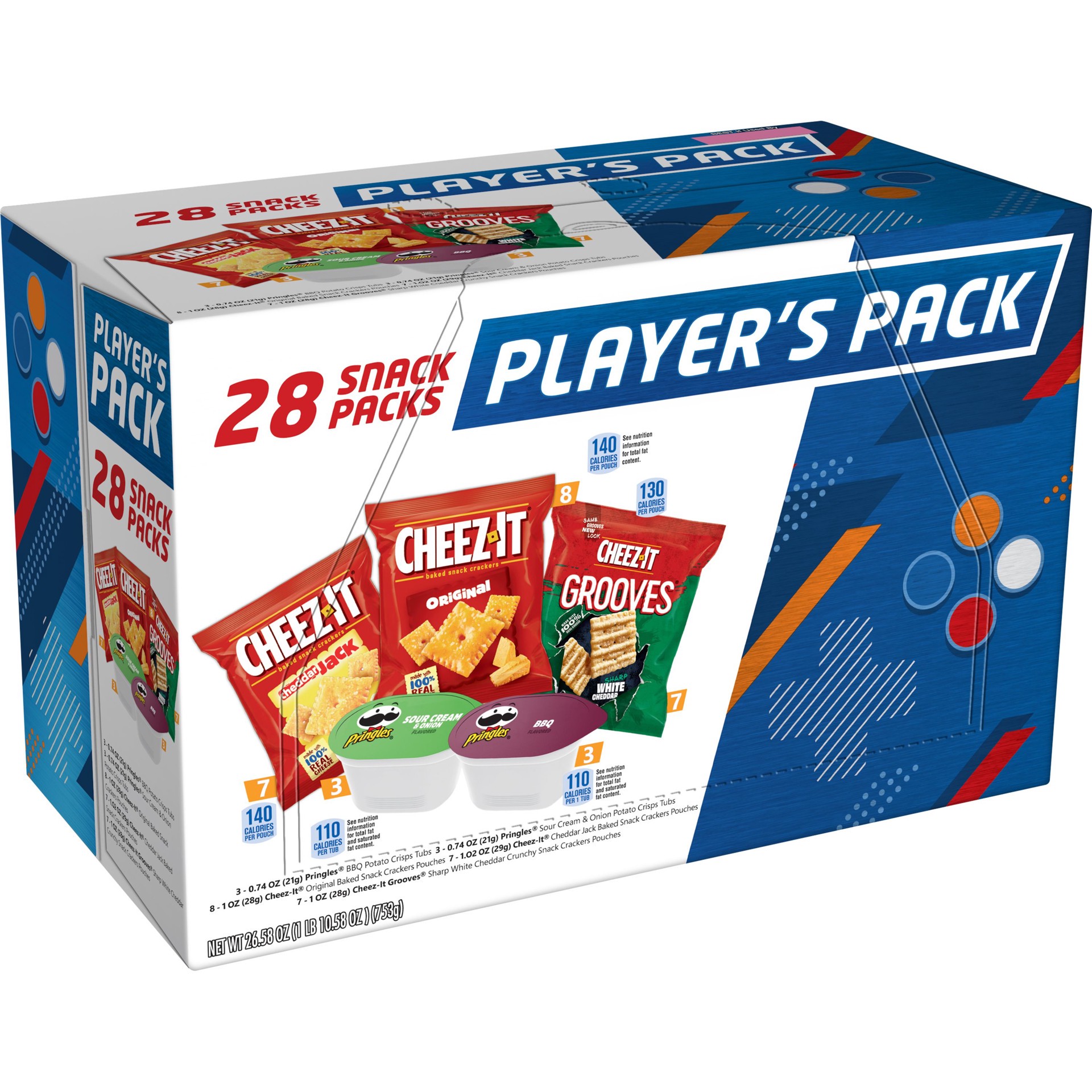 slide 1 of 5, Kellogg's Player's Pack, Lunch Snacks, Office and Kids Snacks, Variety Pack, 26.58 oz
