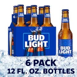 Bud Light American Lager Beer 6 Pack, 12 fl oz Bottles
