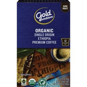 slide 1 of 1, CVS Gold Emblem Organic Single Origin- Ethiopia- Dark Roast Premium Coffee, 12 ct