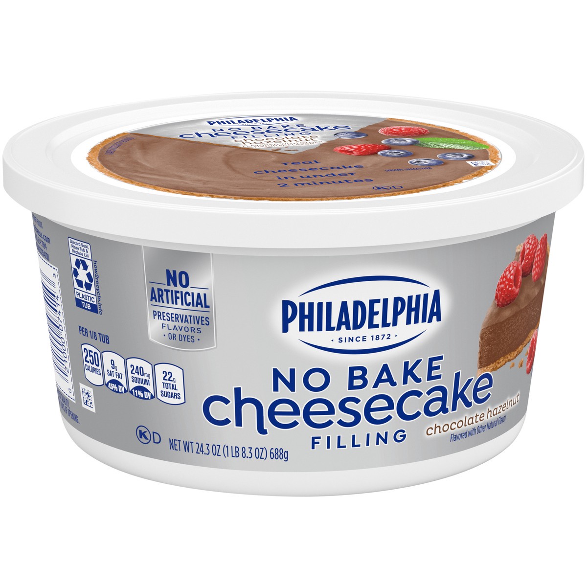 slide 3 of 14, Philadelphia No Bake Chocolate Hazelnut Cheesecake Filling, 24.3 oz Tub, 24.3 oz