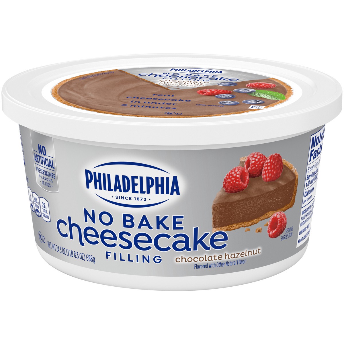 slide 4 of 14, Philadelphia No Bake Chocolate Hazelnut Cheesecake Filling, 24.3 oz Tub, 24.3 oz