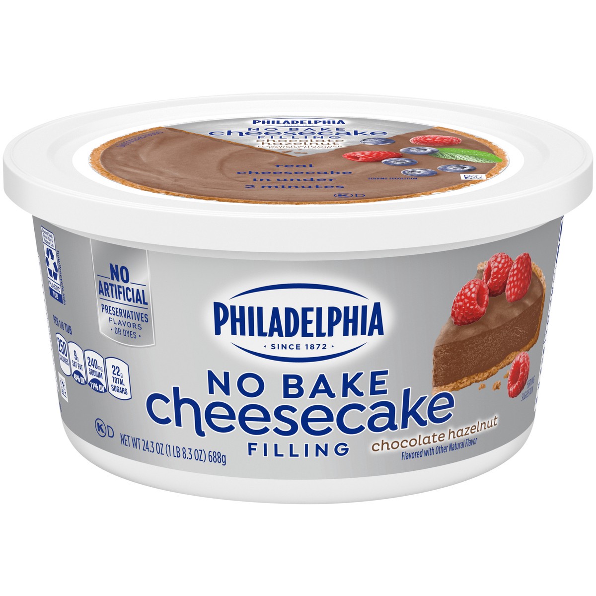 slide 1 of 14, Philadelphia No Bake Chocolate Hazelnut Cheesecake Filling, 24.3 oz Tub, 24.3 oz