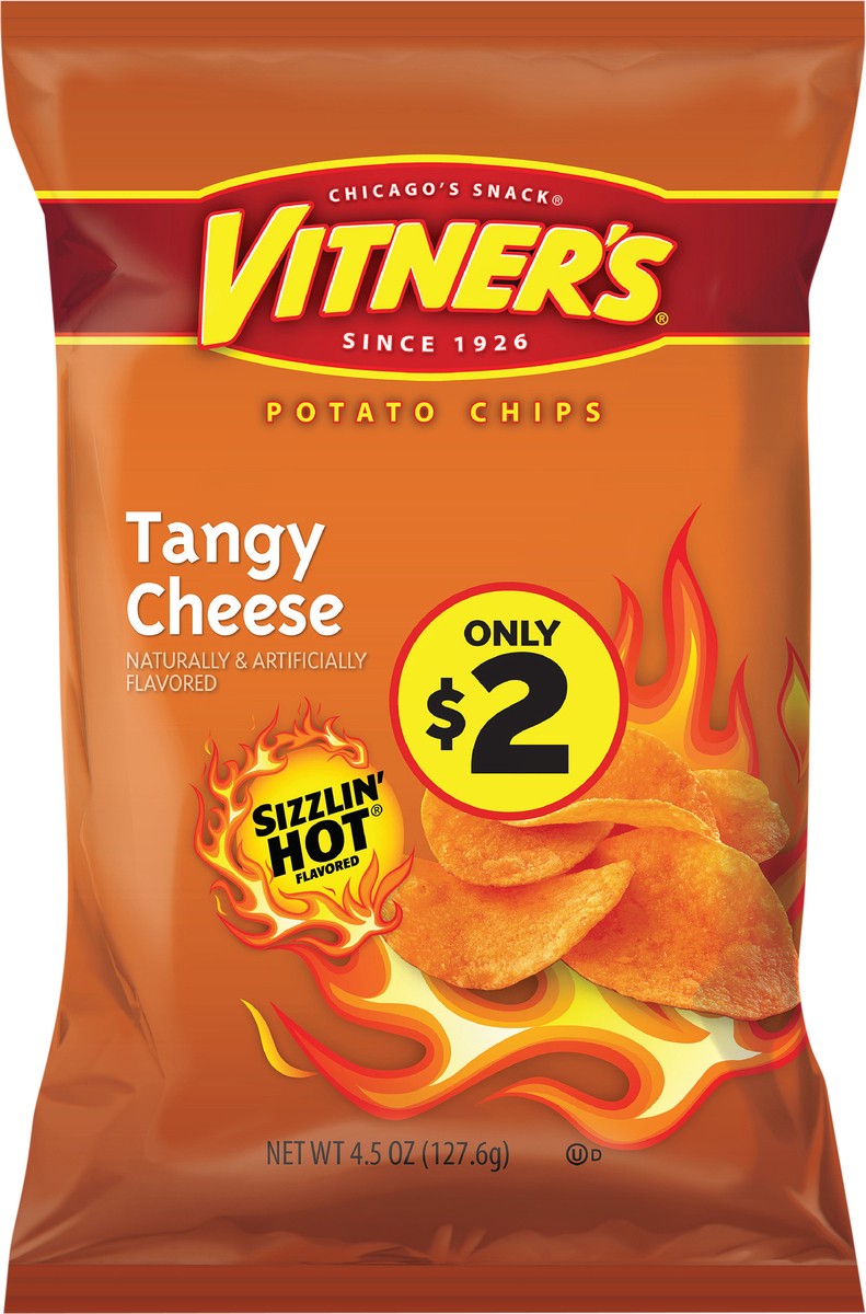 slide 3 of 9, Vitner's 4.5 oz Vitner's Sizzlin' Cheese Potato Chip, 4.5 oz