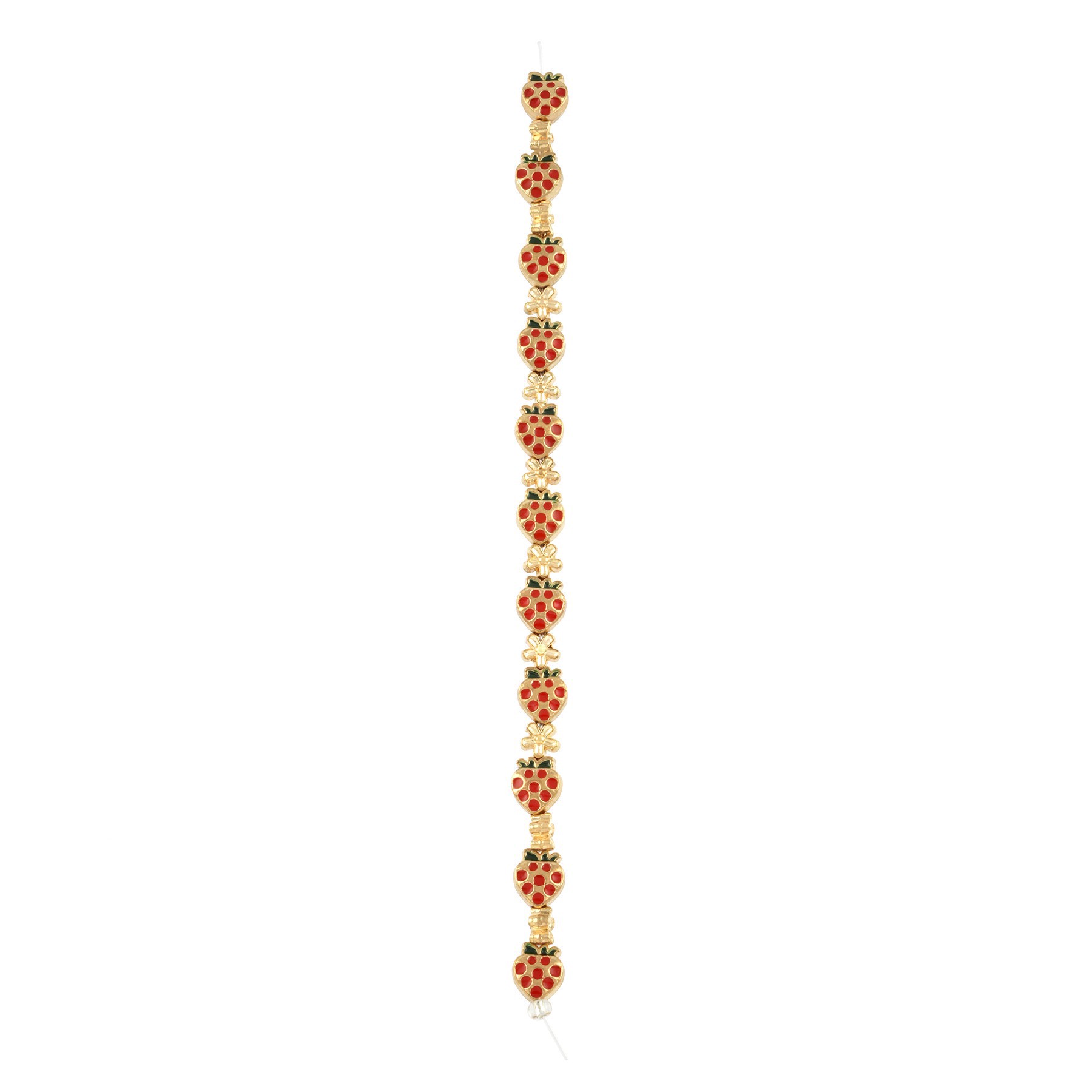 slide 2 of 3, Red Strawberry & Gold Flower Beads By Bead Landing, includes 2 sizes