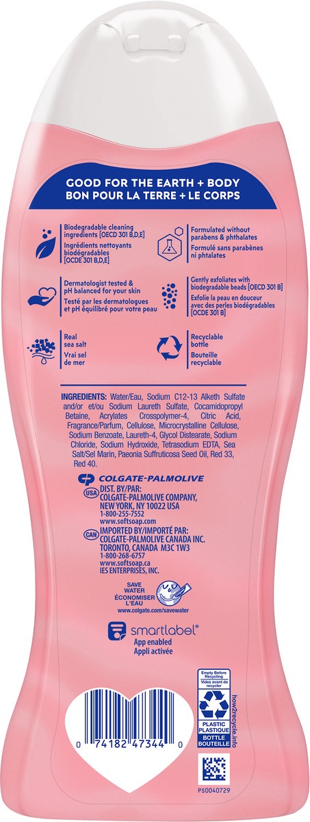 slide 6 of 8, Softsoap Exfoliating Body Wash, Pink Peony & Sea Salt - 20 Fluid Ounce, 20 fl oz