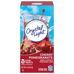 Crystal Light Drink Mix, 5 Pitcher Packets, for Flavorful Hydration and Shareable Refreshment, Cherry Pomegranate, flavored with other natural flavor, Zero Sugar, Low Calorie, 2.2 oz
