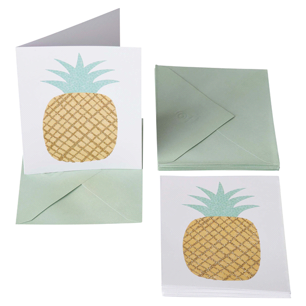 slide 8 of 9, American Greetings Blank Cards and Envelopes, Pineapple, 10 ct