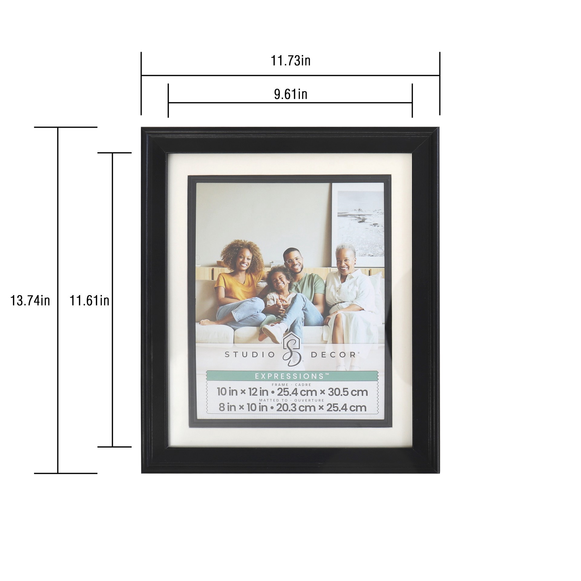 slide 3 of 5, Expressions 8" X 10" Black Tabletop Frame With Mat By Studio Decor, 8 in x 10 in