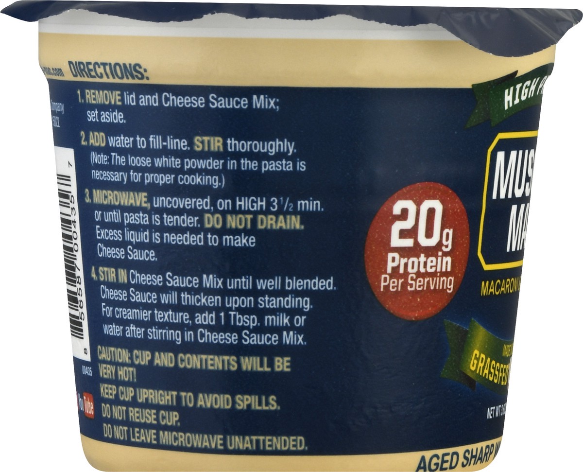 slide 8 of 9, Muscle Mac High Protein Macaroni & Cheese Aged Sharp White Cheddar Cup, 3.6 oz