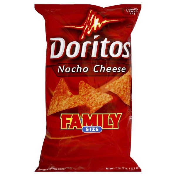 slide 1 of 1, Doritos Tortilla Chips Nacho Cheese, 17 oz