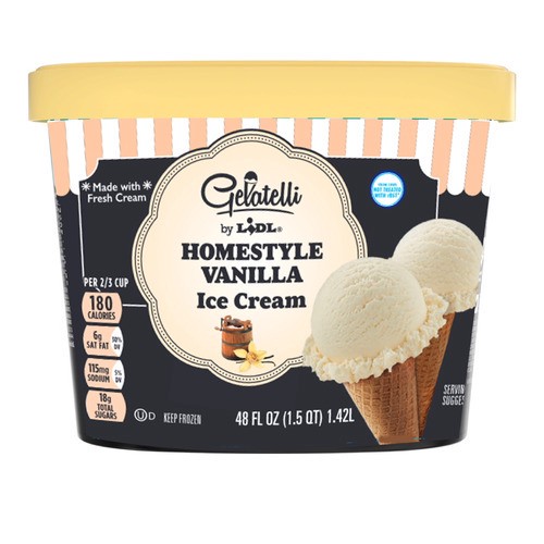 slide 1 of 1, Gelatelli homestyle vanilla ice cream, 48 fl oz