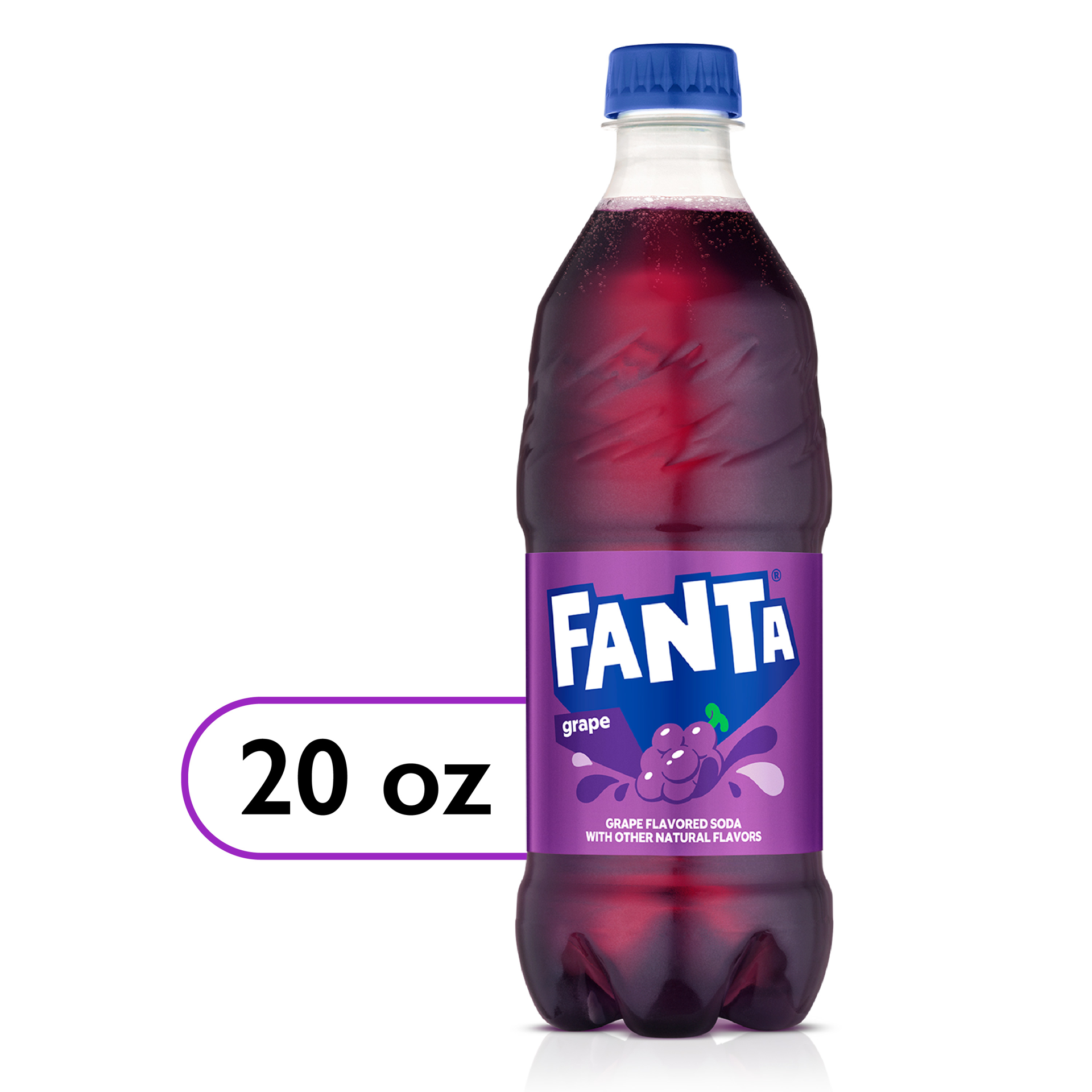 slide 1 of 7, Fanta Grape Soda Bottle, 20 fl oz, 20 fl oz