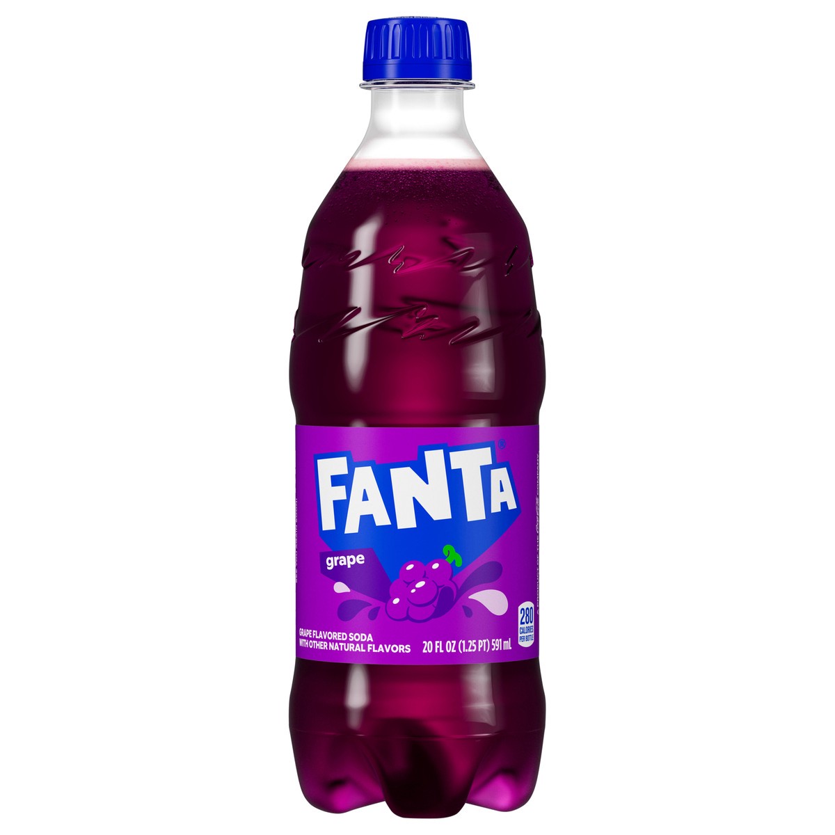 slide 1 of 7, Fanta Grape Soda Fruit Flavored Soft Drink, 20 fl oz, 20 fl oz