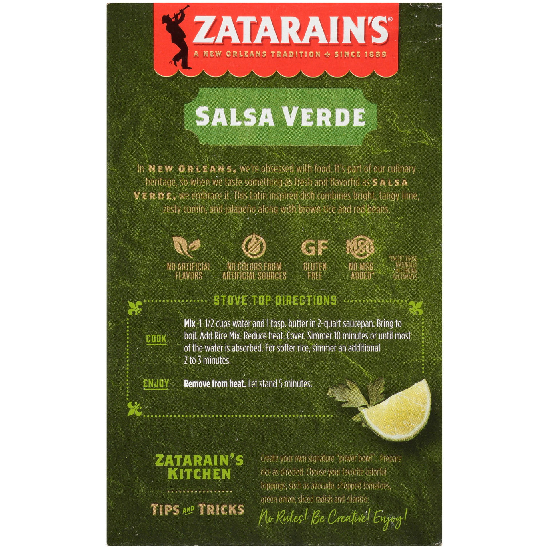 Zatarain's Salsa Verde Brown Rice With Red Beans, 5.7 oz