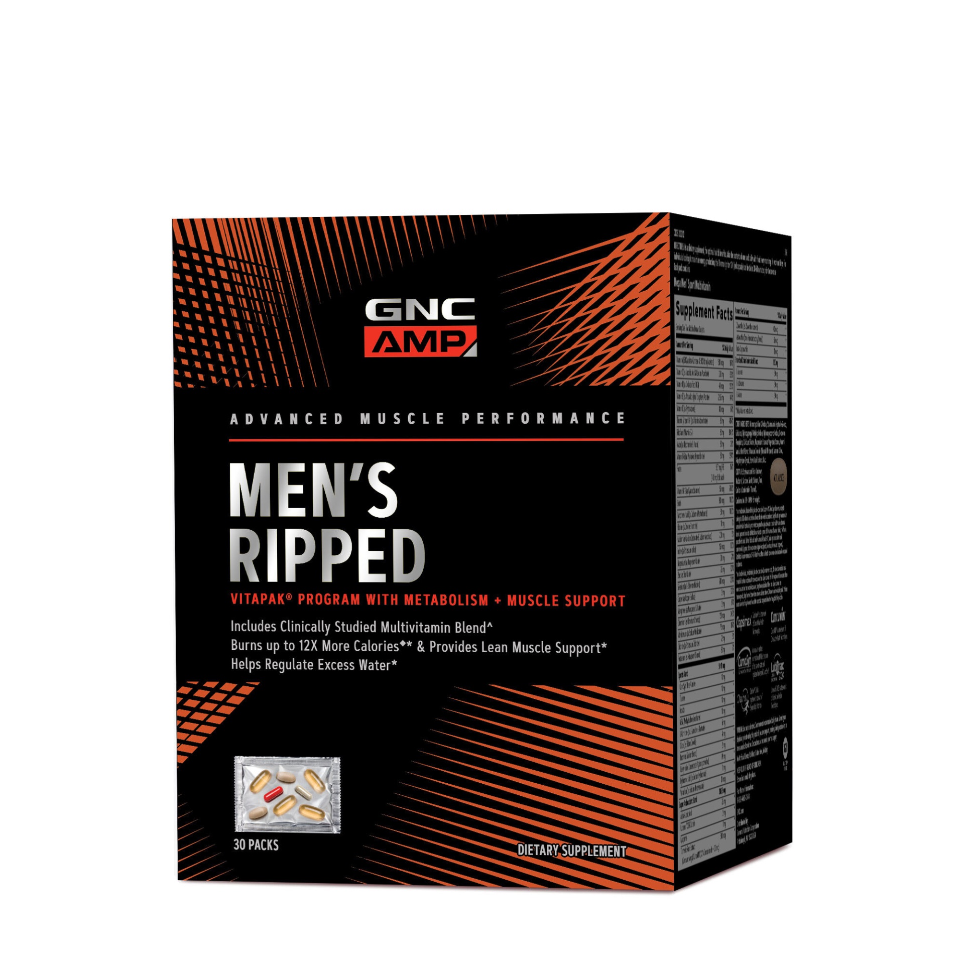 slide 1 of 1, GNC AMP Men's Ripped Vitapak Program with Metabolism, 30 ct